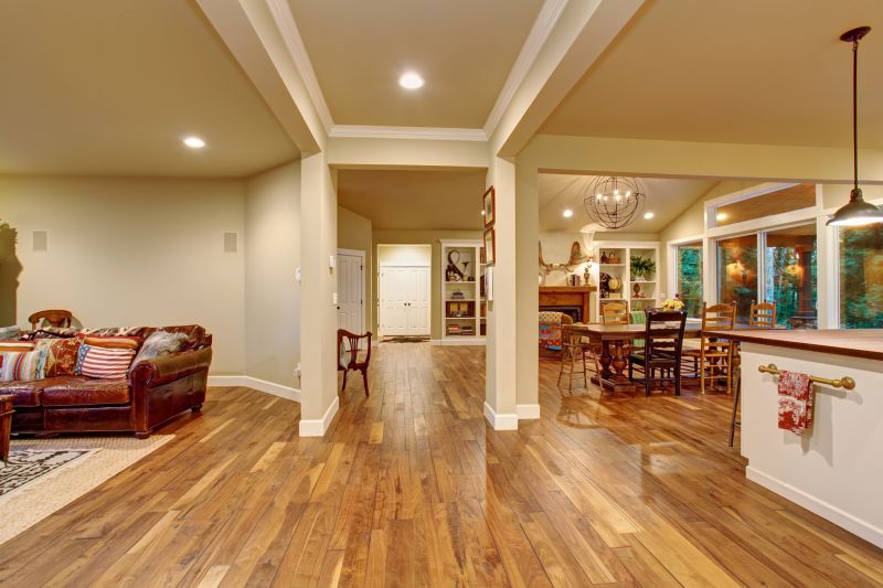 Traditional Hardwood Flooring in Dining Area